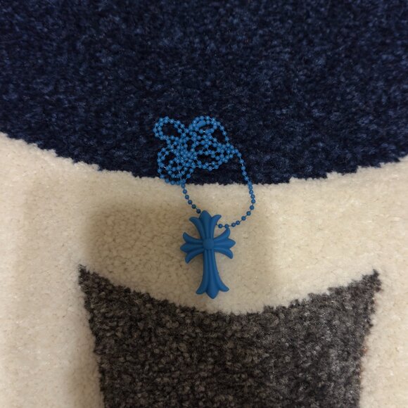 Chrome Hearts Rubber CH Cross Small Necklace Silicone Blue - Picture 1 of 2